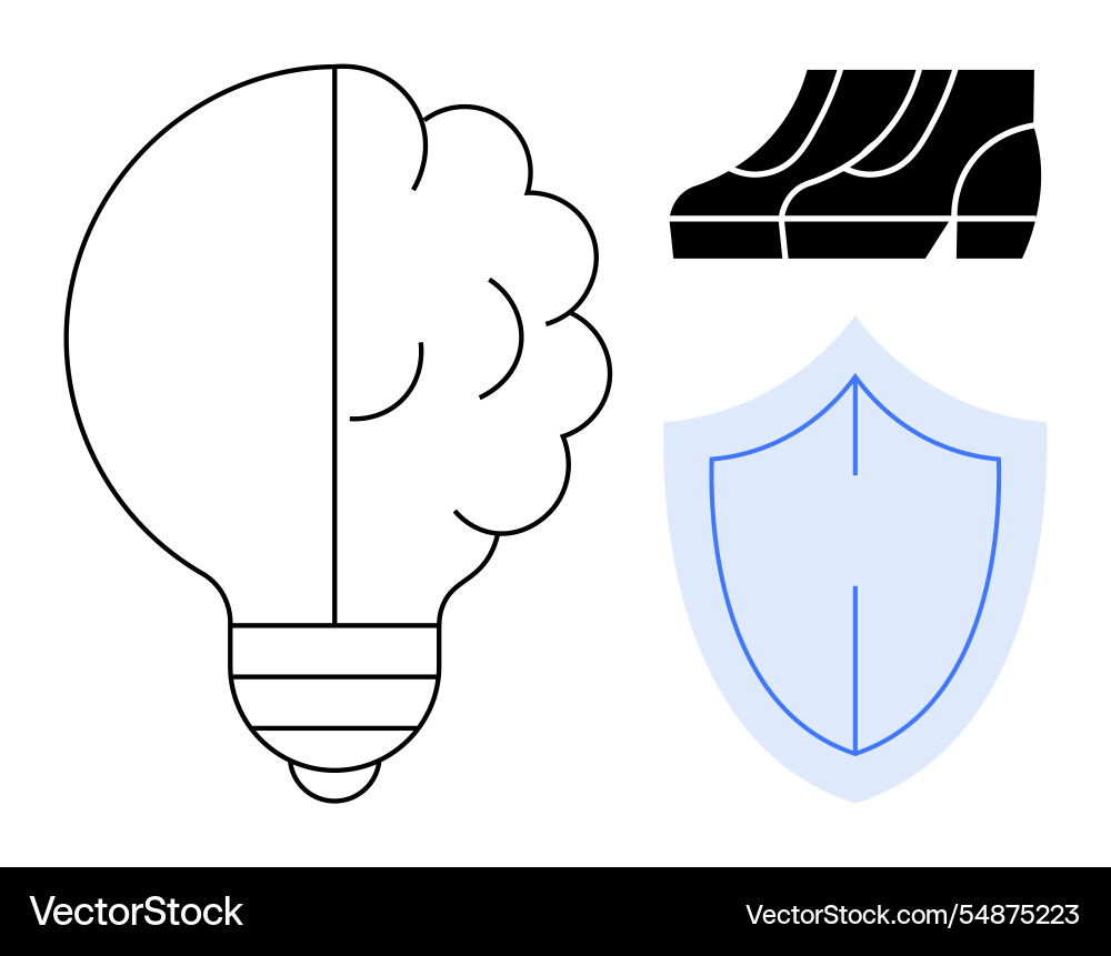 Split lightbulb with brain ascending bars Split lightbulb with brain ascending bars vector image