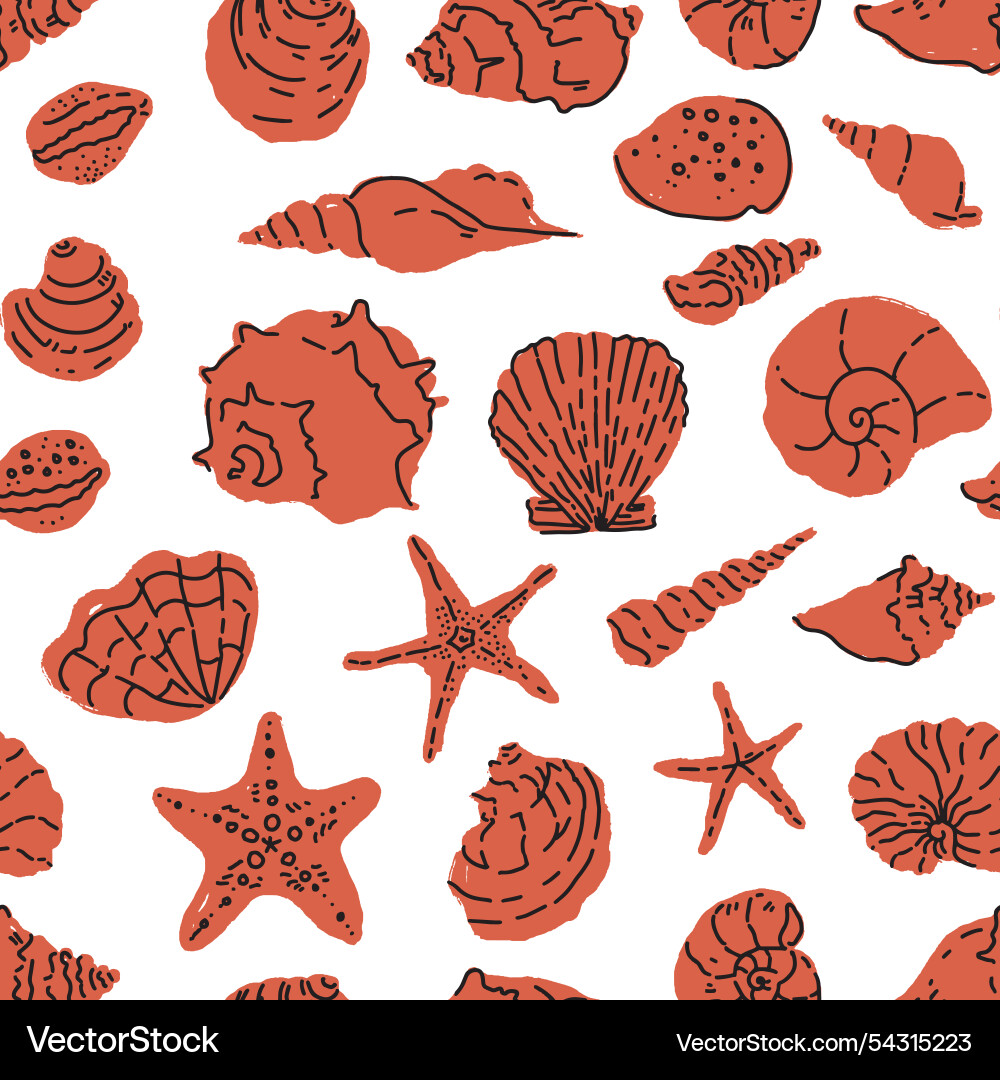 Starfish and shells Royalty Free Vector Image - VectorStock