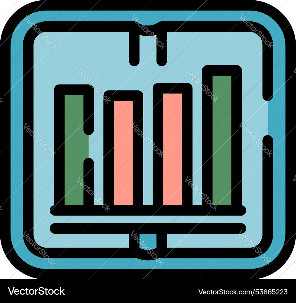 Tablet showing a statistical bar chart icon Tablet showing a statistical bar chart icon vector image