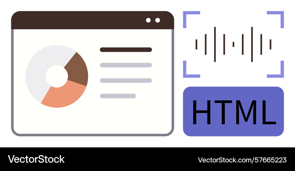 Webpage with data visualization audio waveform Webpage with data visualization audio waveform vector image