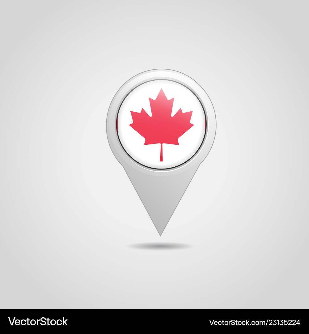 Canada flag map pointer design Canada flag map pointer design Vector Image
