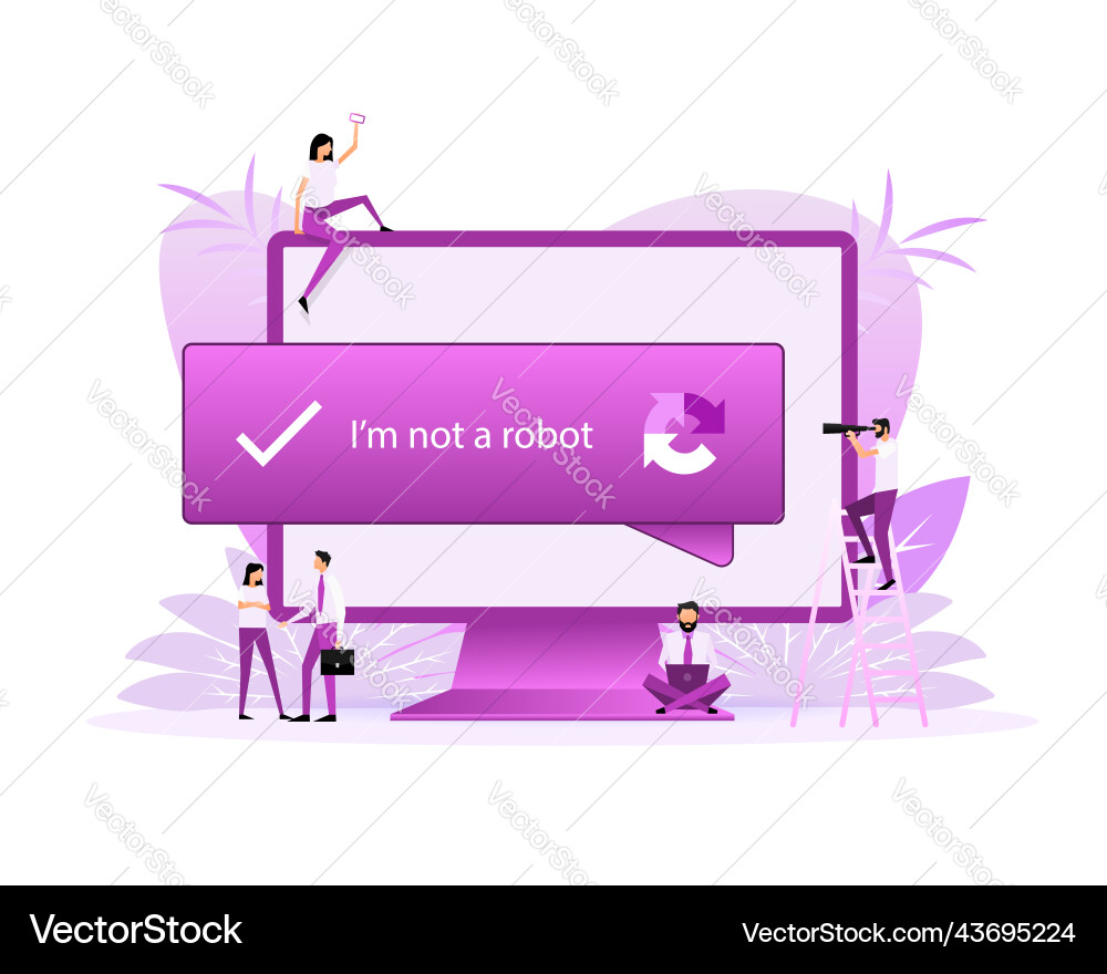Captcha i am not a robot computer code Captcha i am not a robot computer code vector image