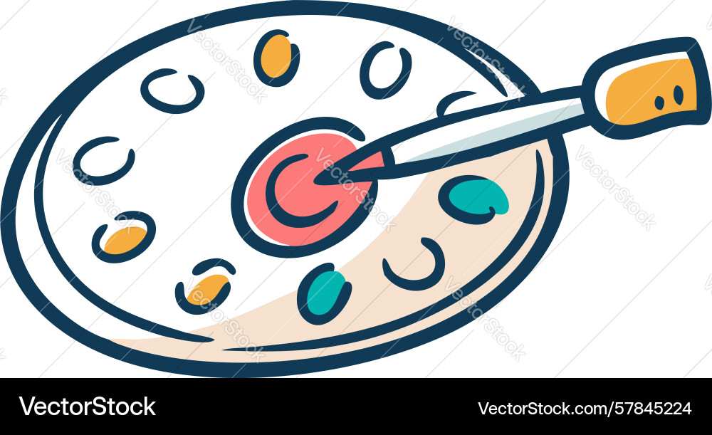 Circular color palette with indicator art tool Vector Image