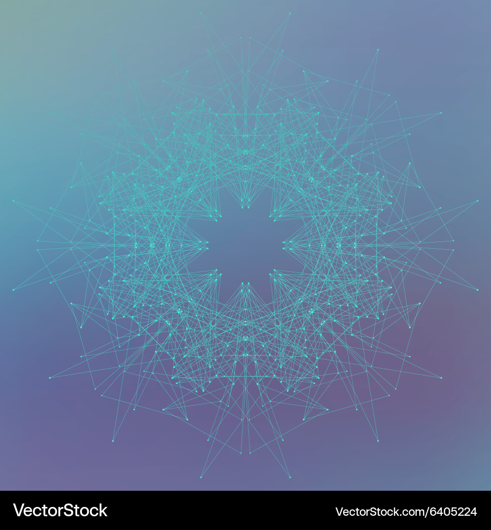 Geometric abstract form with connected lines Vector Image