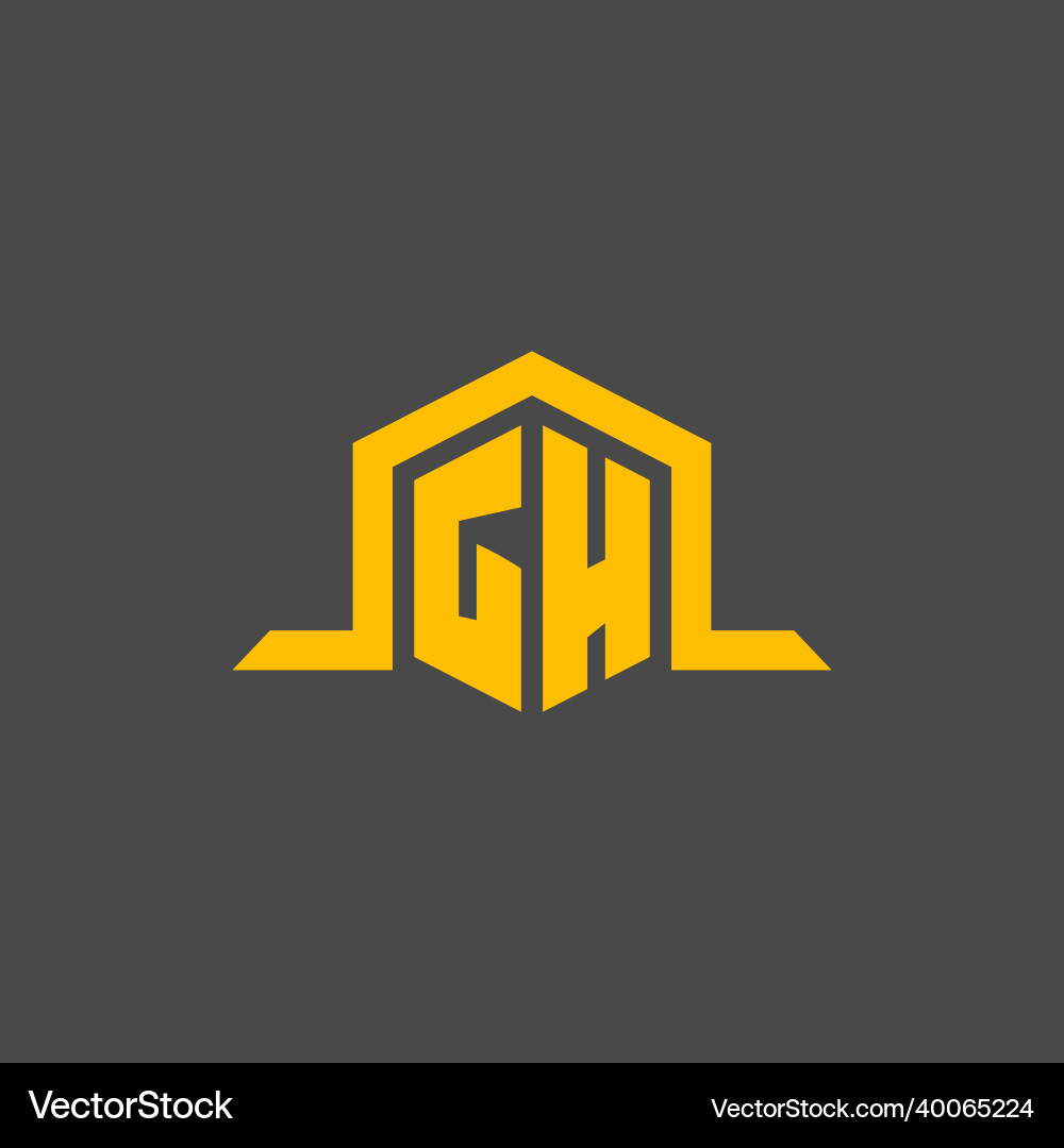 Gh monogram initial logo with hexagon style design Gh monogram initial logo with hexagon style design Vector Image