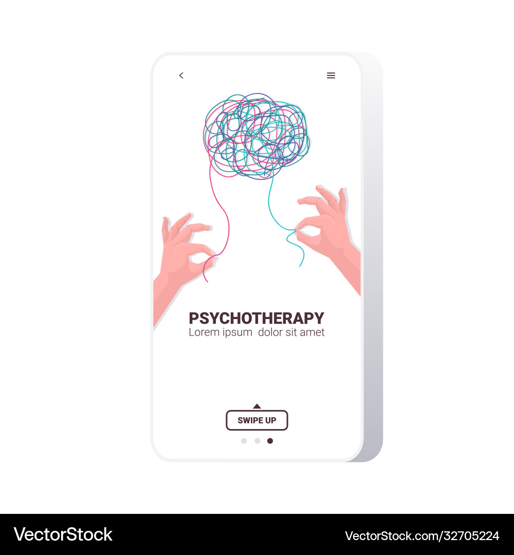 Human hands solving problem in tangled brain Human hands solving problem in tangled brain Vector Image