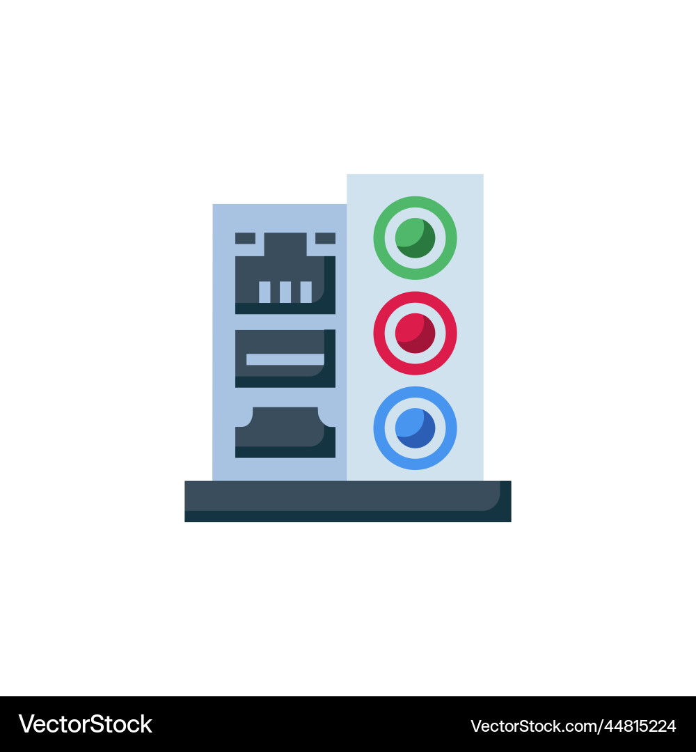 Input output port icon computer component Input output port icon computer component Vector Image