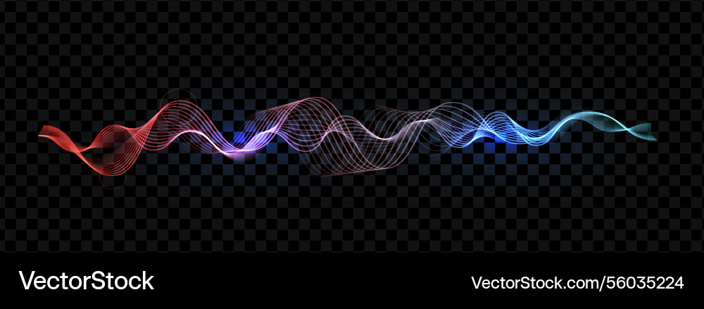 Multicolor glowing waveform with dynamic curves Multicolor glowing waveform with dynamic curves Vector Image