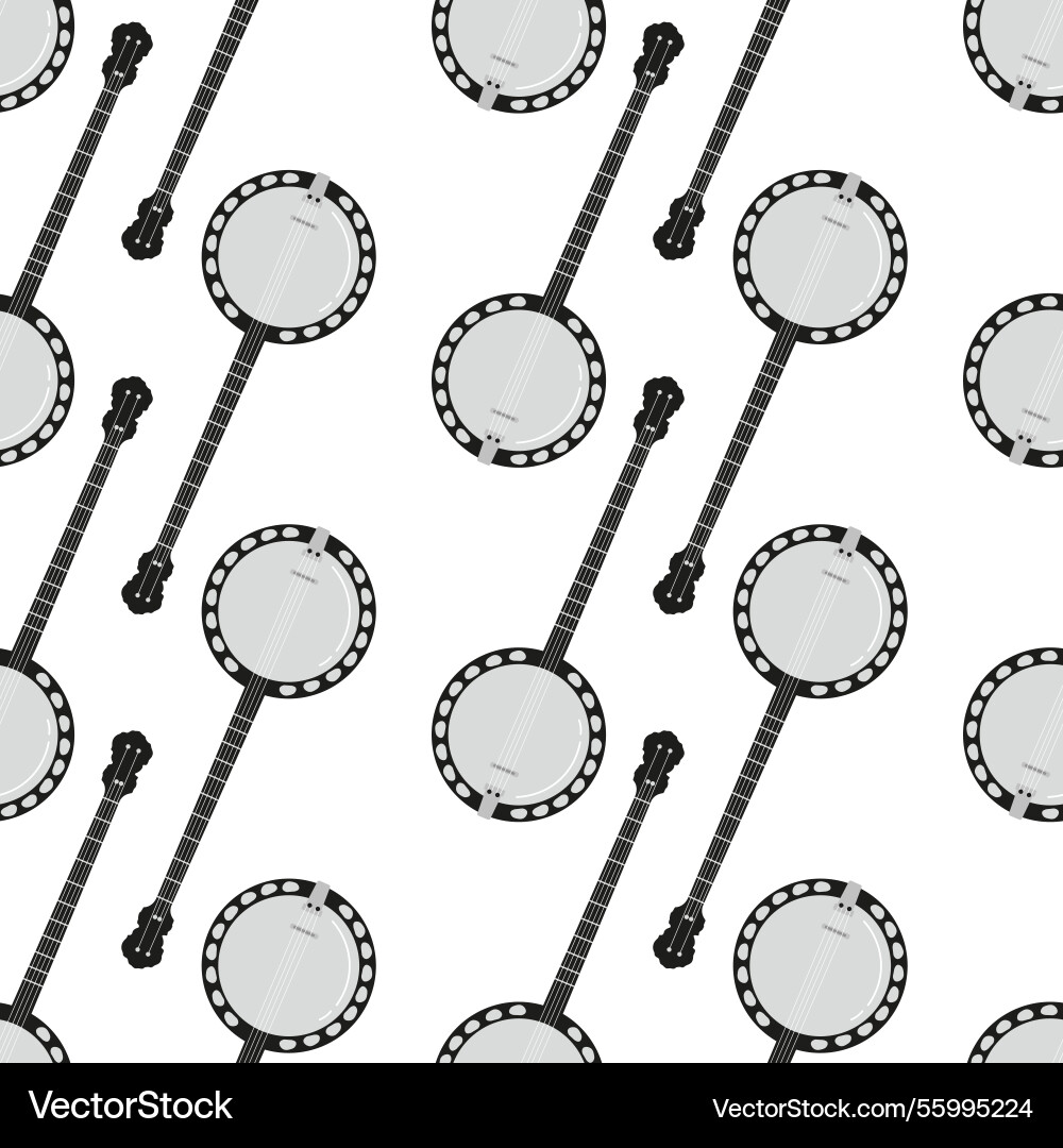 Multiple banjos arranged in a repeating pattern Multiple banjos arranged in a repeating pattern vector image