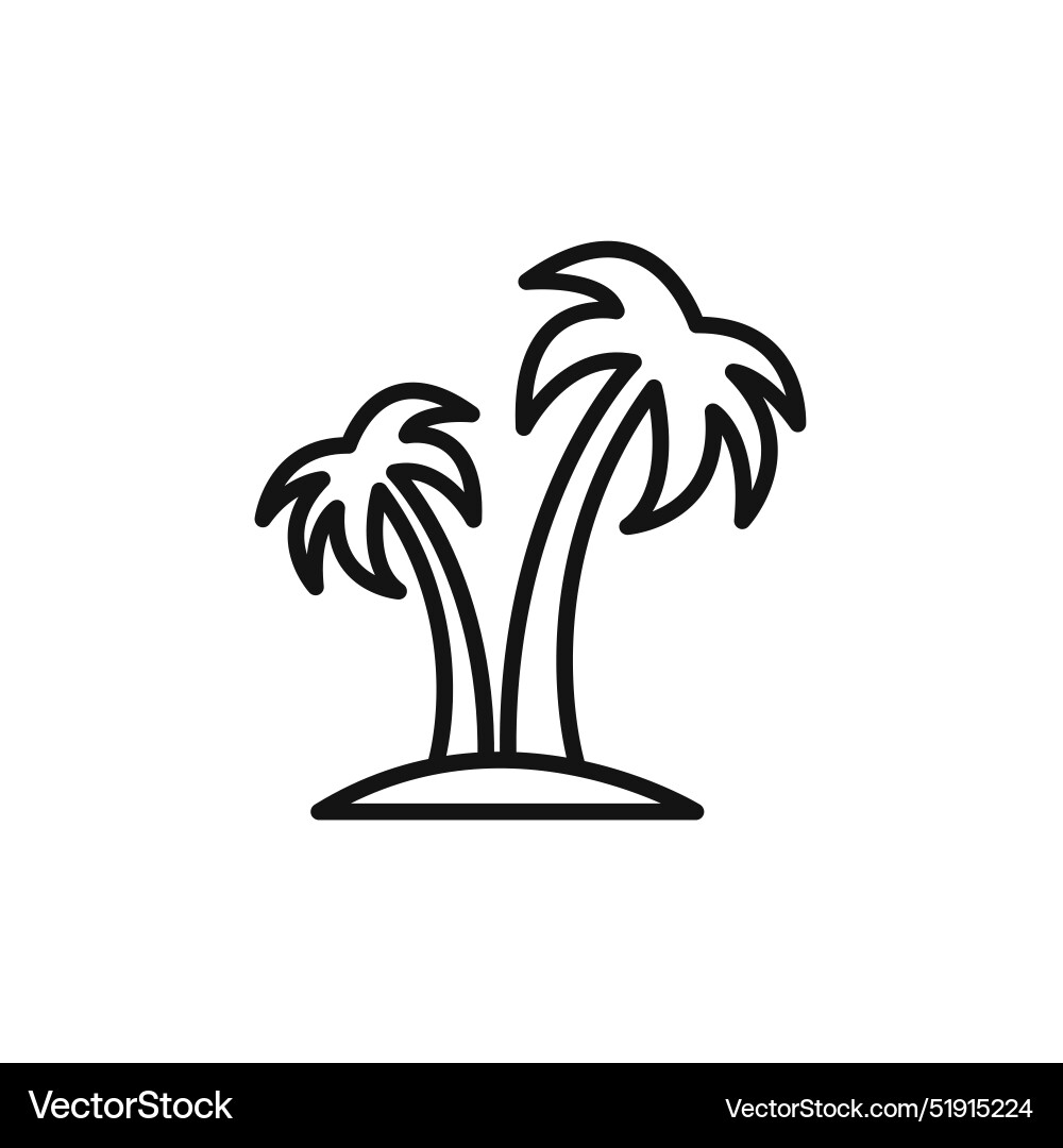 Palm tree icon set collection for web Vector Image
