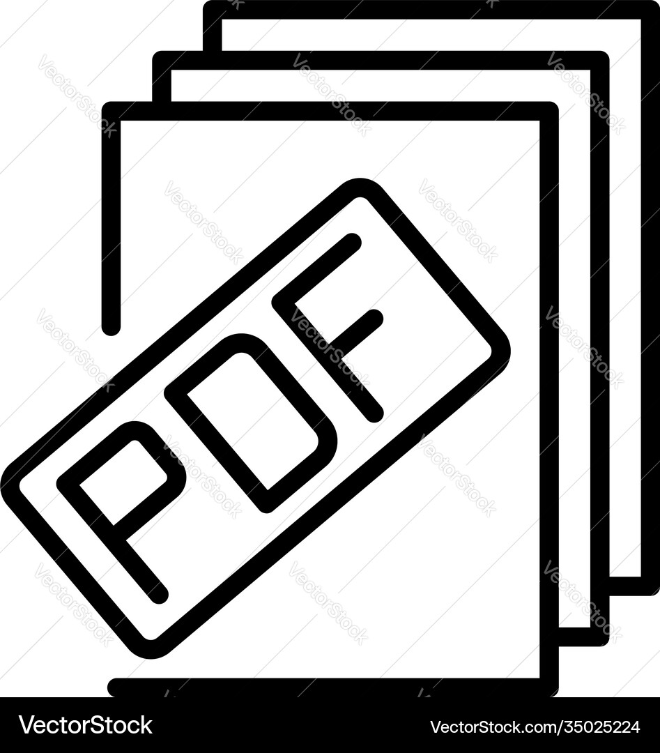 Pdf file report icon outline style Pdf file report icon outline style Vector Image