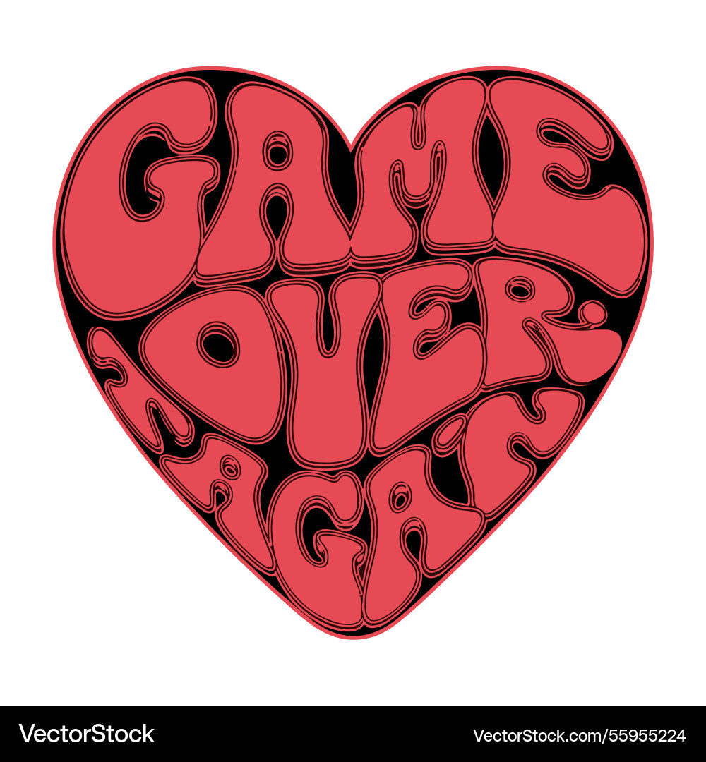 Retro typography game over try again text Vector Image