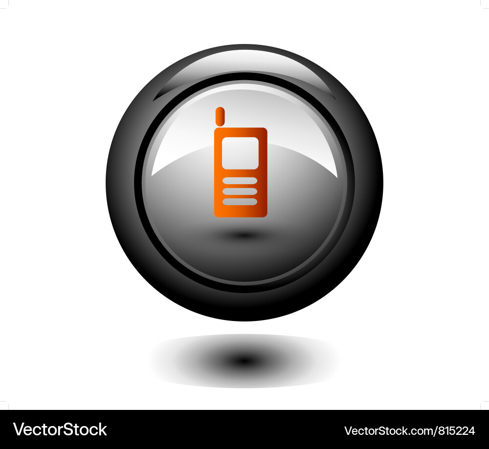 Round phone button Vector Image