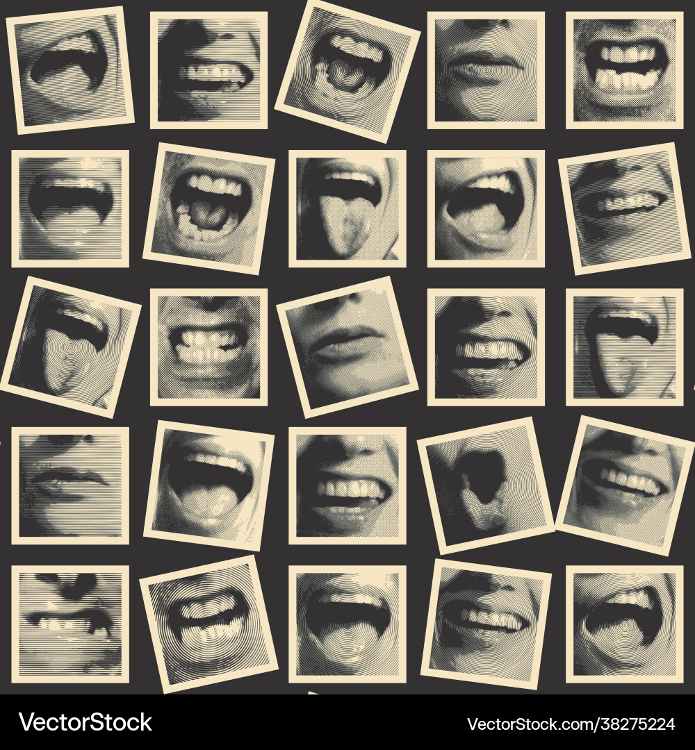 Seamless pattern with human mouths and lips Seamless pattern with human mouths and lips vector image
