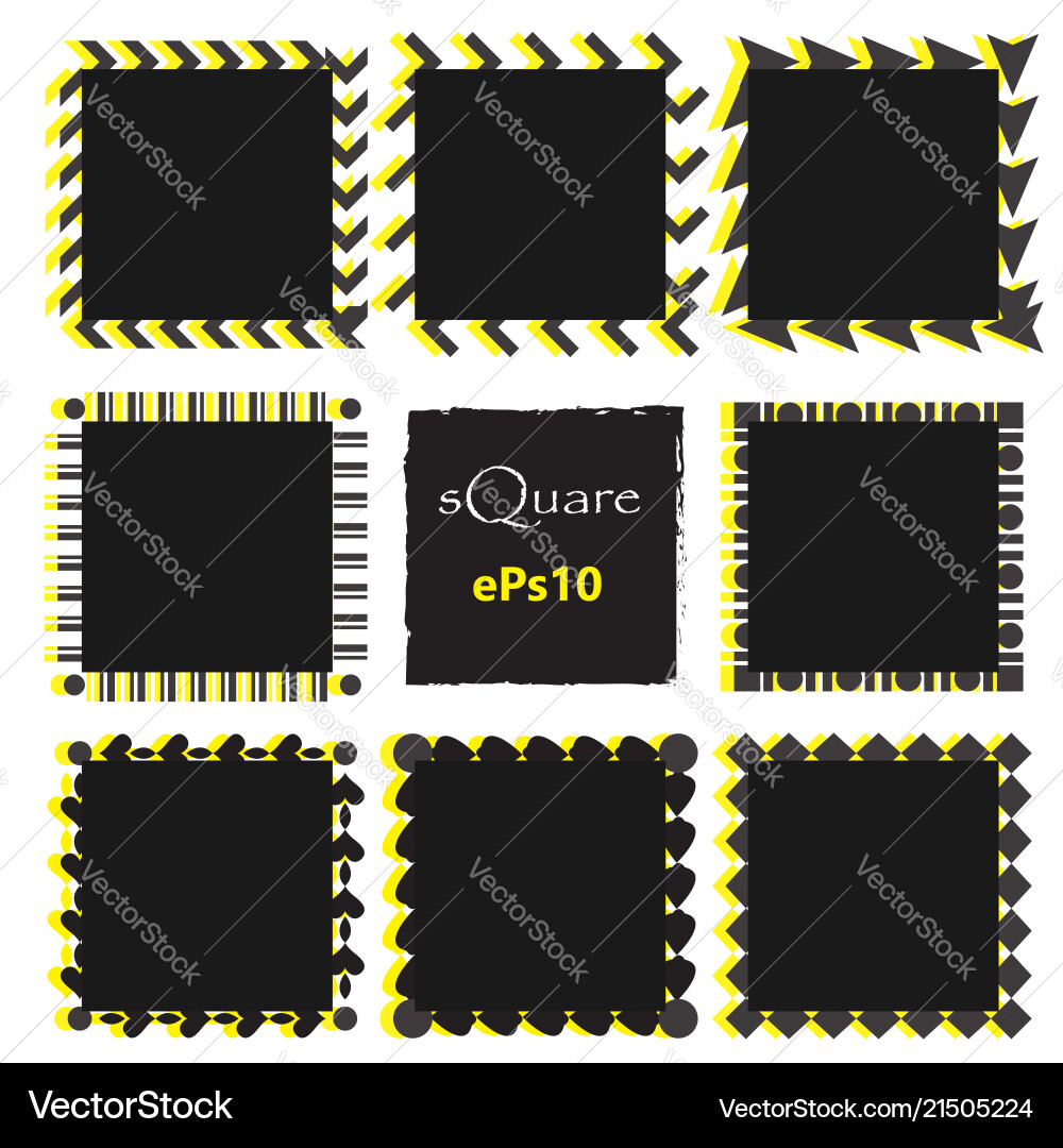 Set of empty scribble square frame design Set of empty scribble square frame design Vector Image