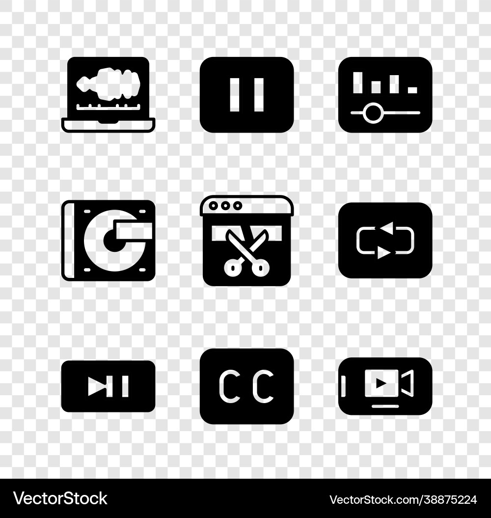 Set sound or audio recorder pause button music Vector Image