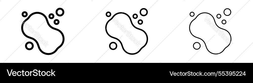Soap icons in three different stroke lines Vector Image