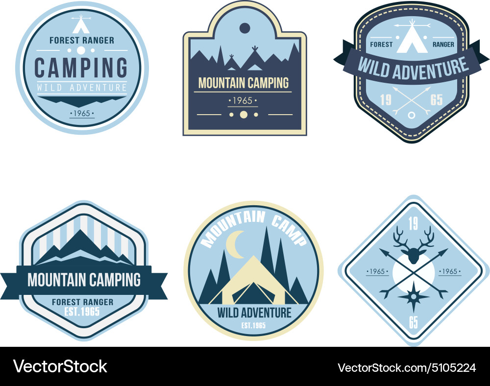 Vintage Camp Badges & Logos Vector Image