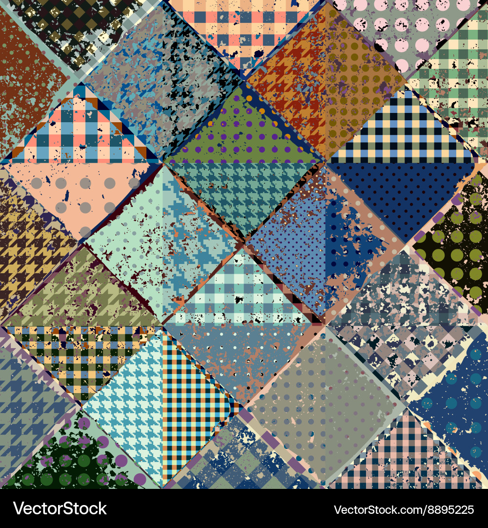 Abstract seamless patchwork pattern from vector image