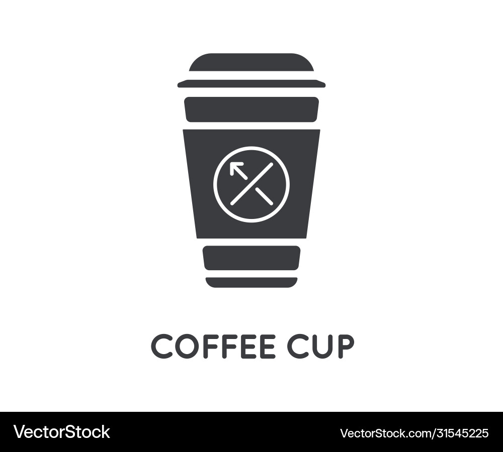 Bakery shop coffee cup glyph element or icon vector image