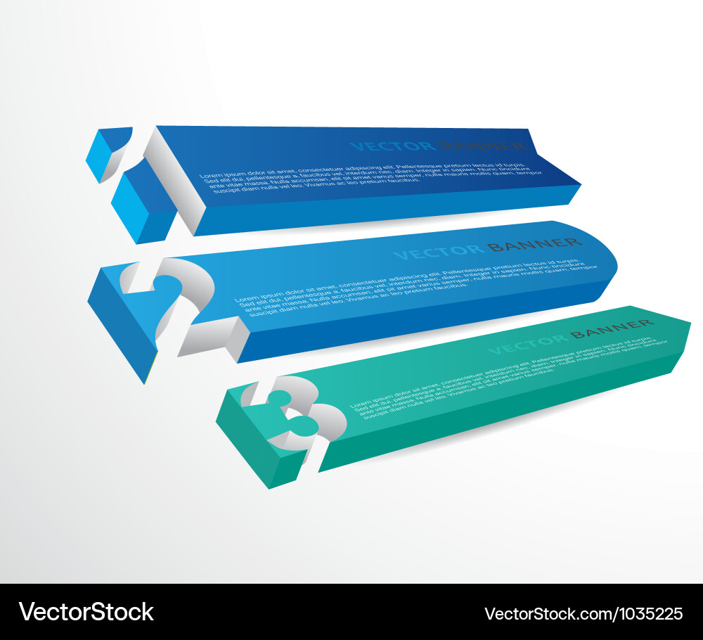 Banners with numbers and place for own text Vector Image
