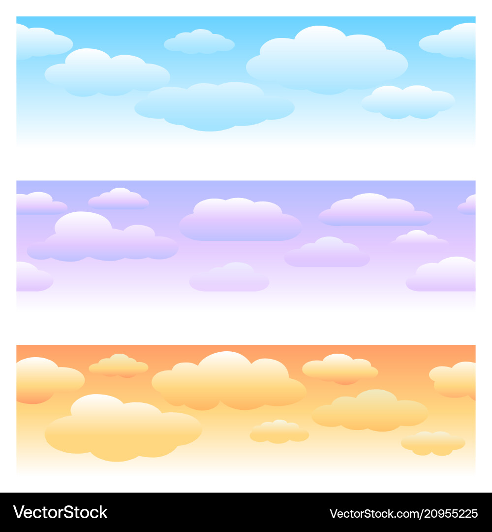 Clouds horizontal seamless patterns Clouds horizontal seamless patterns vector image