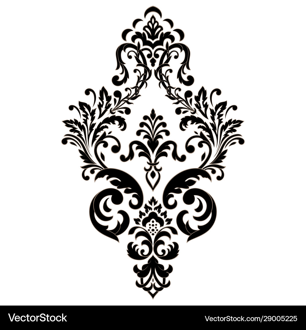 Damask element isolated central Vector Image