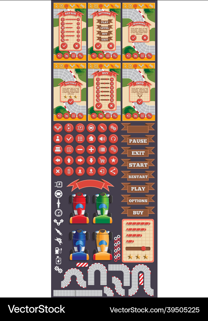 Design of the game user interface Design of the game user interface vector image