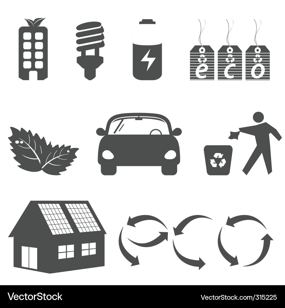 Eco icon set Vector Image