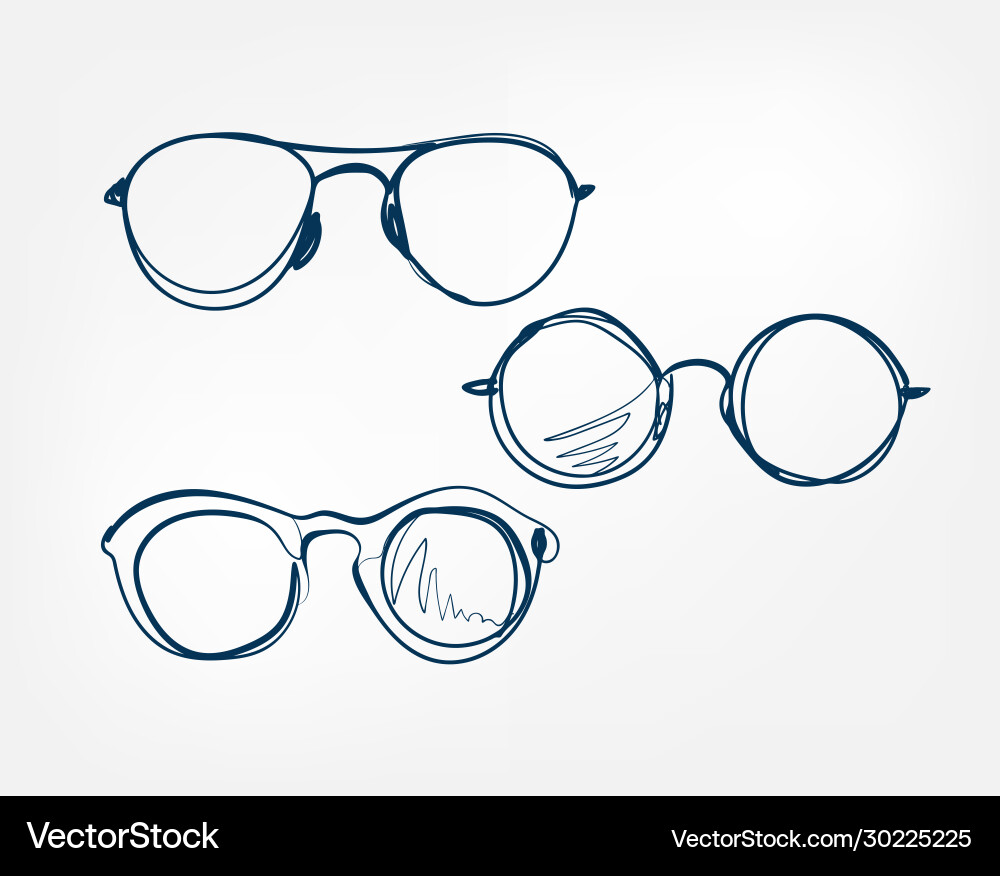 Eyeglass frame one line isolated design element Vector Image