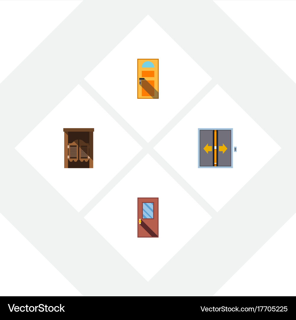 Flat icon approach set of exit saloon lobby vector image