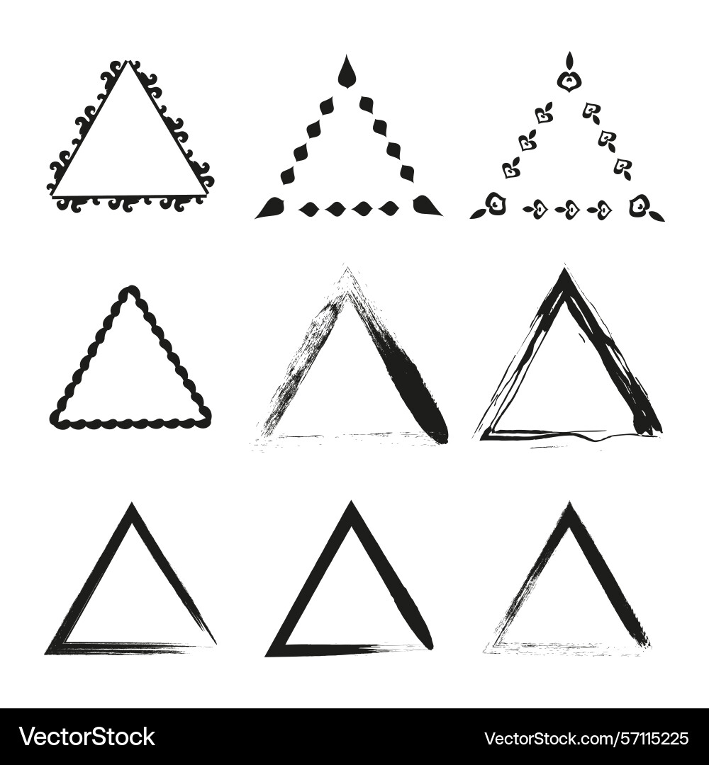 Geometric triangle outlines various shape forms Vector Image