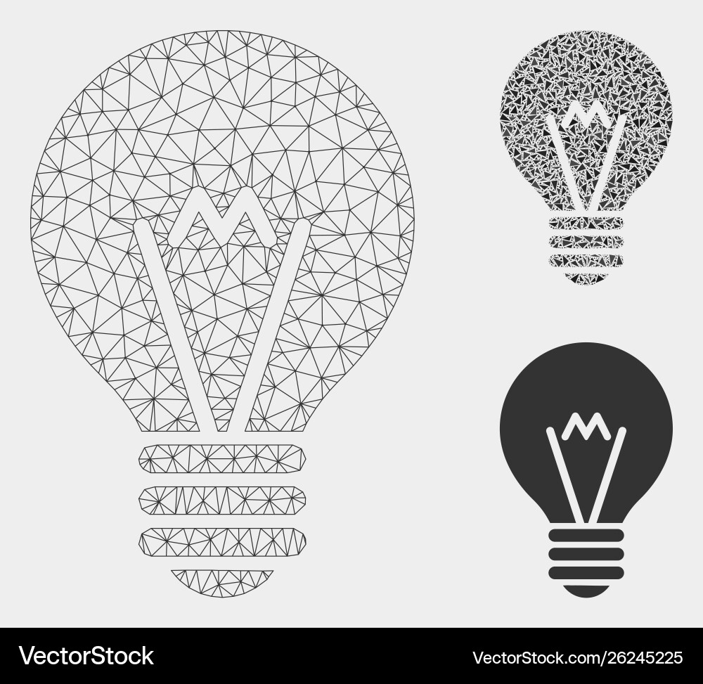 Hint bulb mesh carcass model and triangle vector image