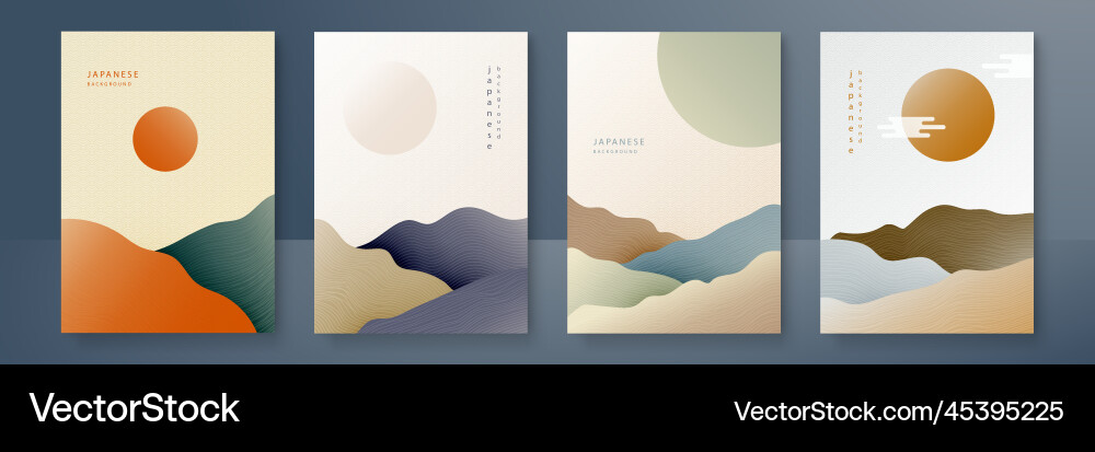 Japanese background with line wave pattern Japanese background with line wave pattern Vector Image