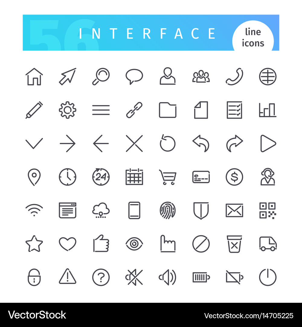 Line Interface Icons - Digital Toolkit vector image