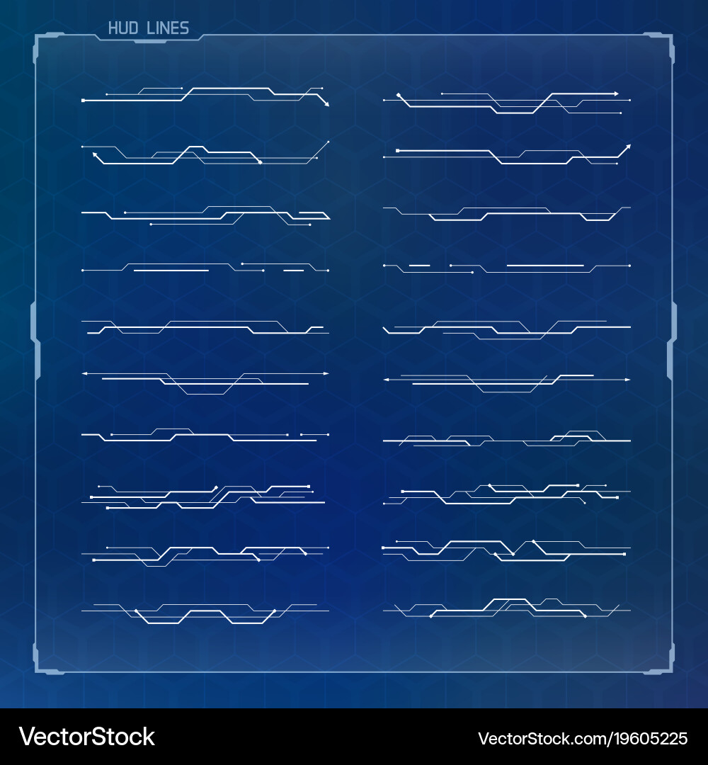 Lines set for hud ui abstract elements vector image