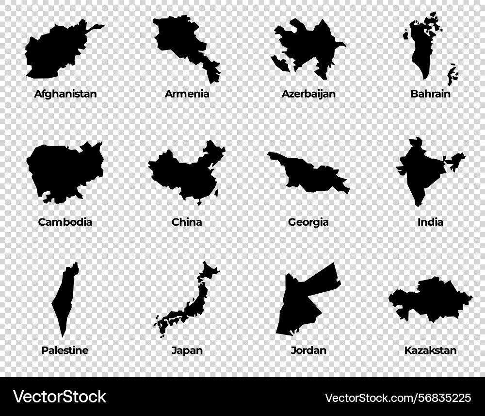 Map shape collection transparent background Map shape collection transparent background vector image