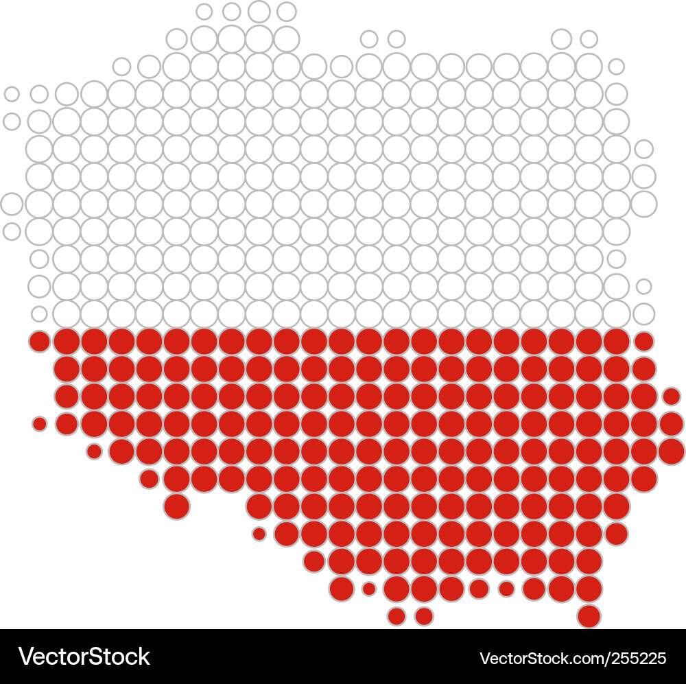 Poland Map and Flag Vector Image