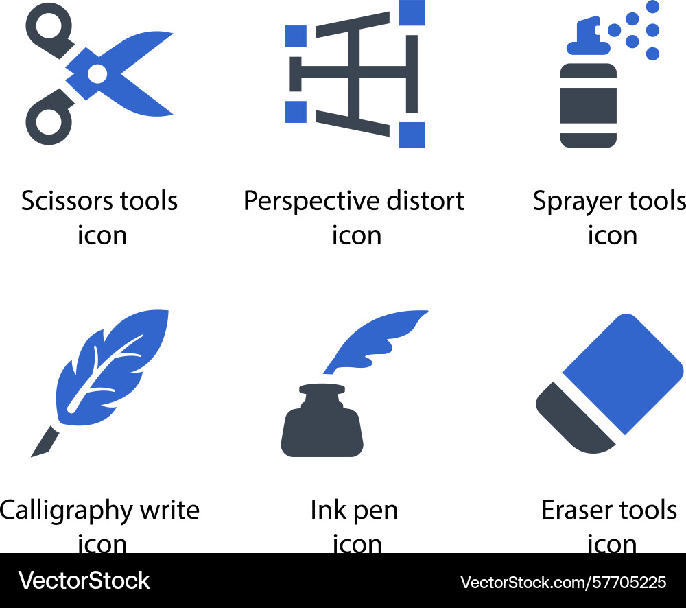 Scissors tools perspective distort sprayer Vector Image