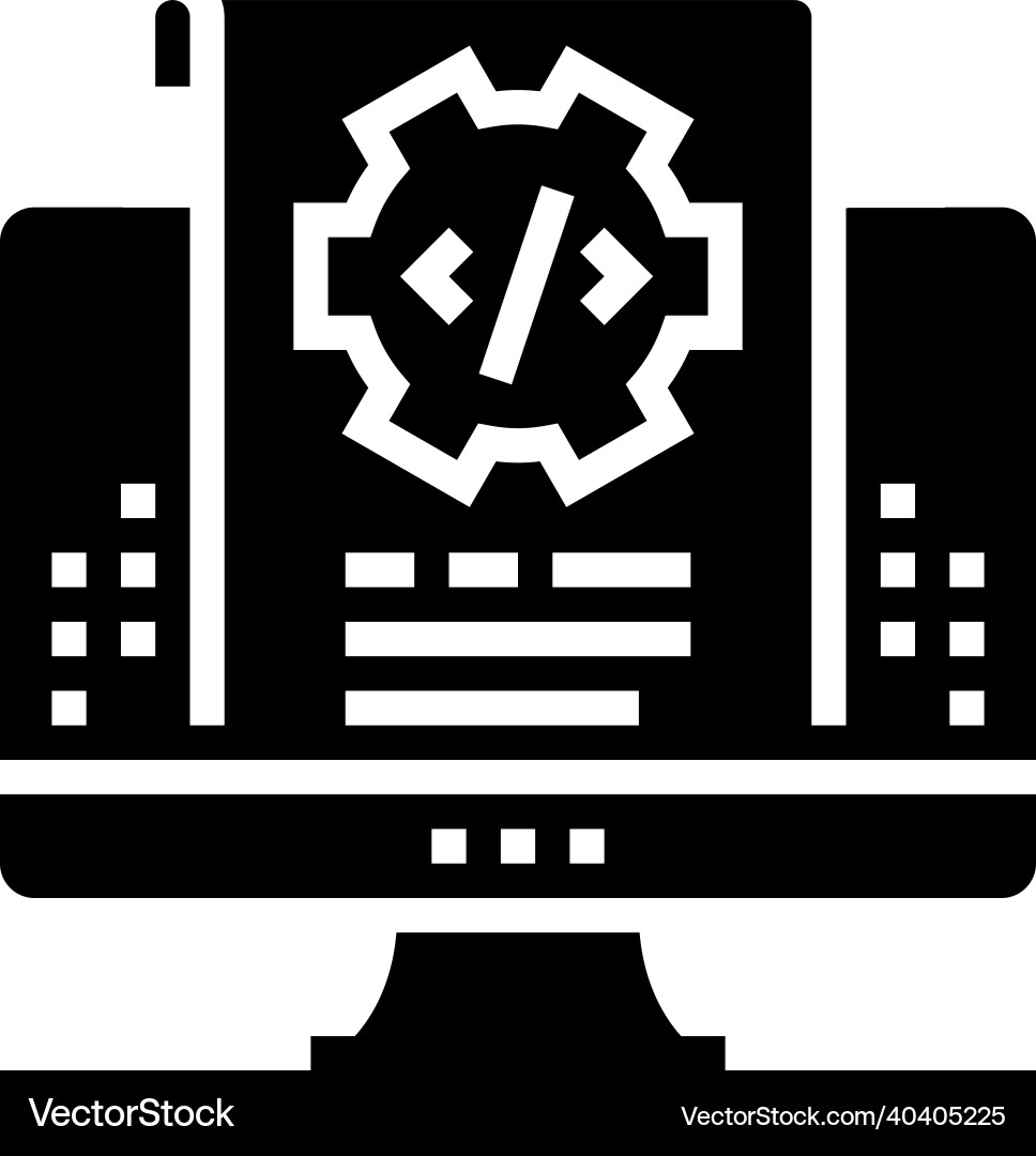 Script code glyph icon Vector Image
