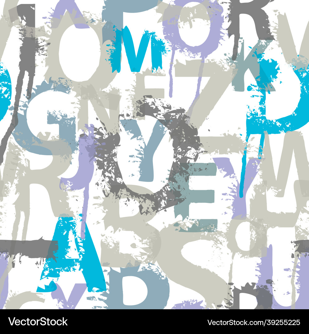 Seamless pattern with letters in form of blots Seamless pattern with letters in form of blots vector image