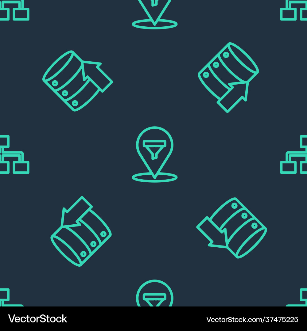 Set line location with sales funnel server data vector image
