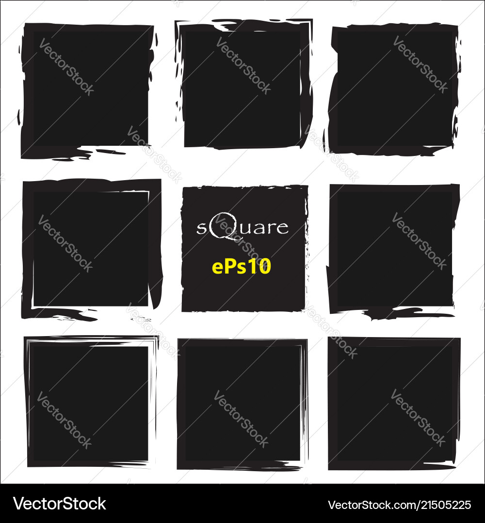Set of empty scribble square frame design Set of empty scribble square frame design Vector Image
