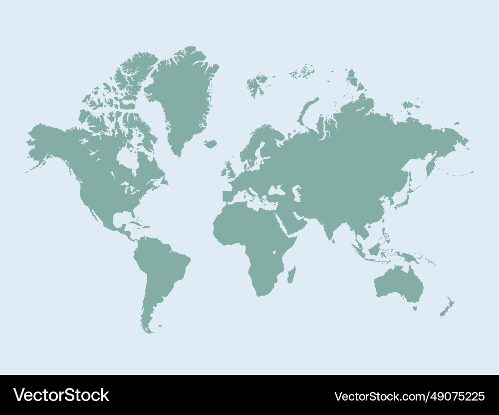Stencil world map without borders minimal global vector image