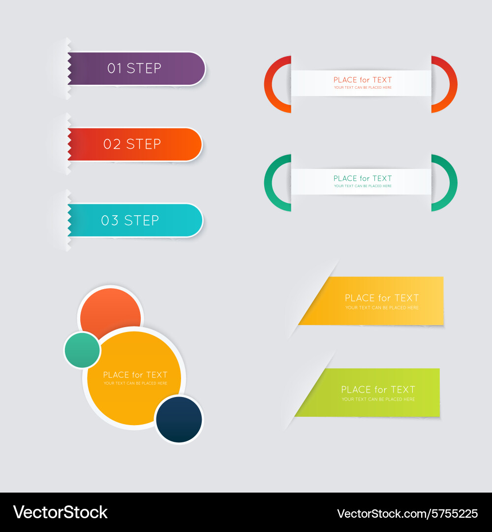 Workflow Steps & Text Boxes vector image