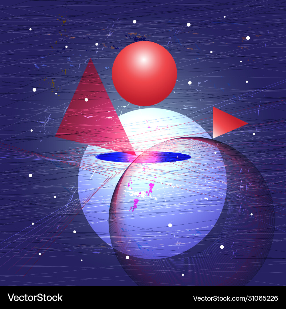 Abstract bright background geometric objects vector image