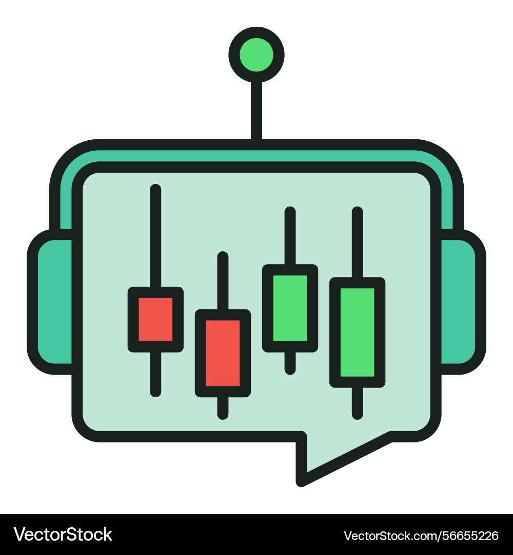 Ai cryptocurrency trading bot with candlestick Vector Image