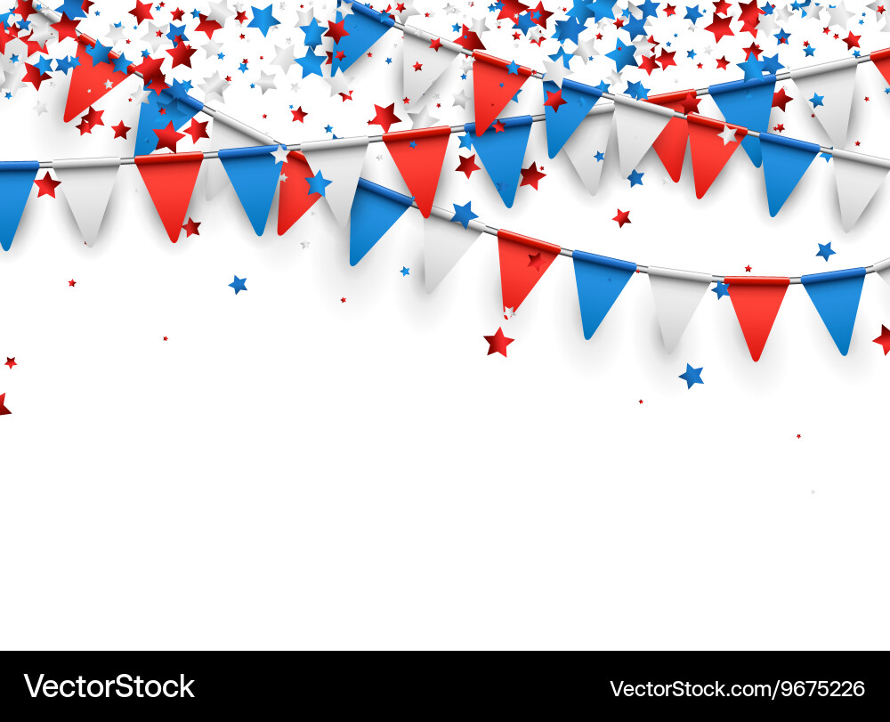 Background with flags and stars Vector Image