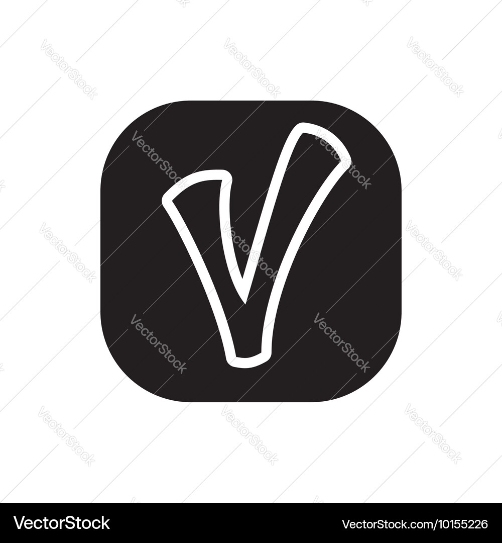 Checkmark in square icon simple style vector image