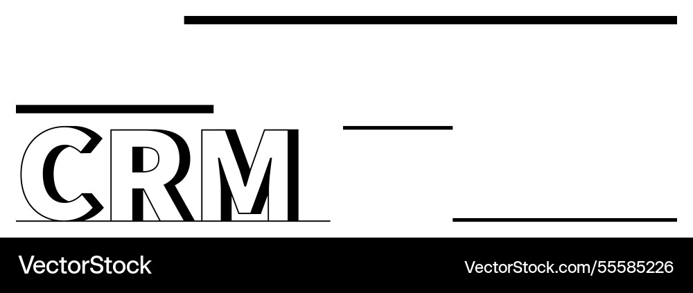 Crm text highlighted with minimalist horizontal Crm text highlighted with minimalist horizontal vector image